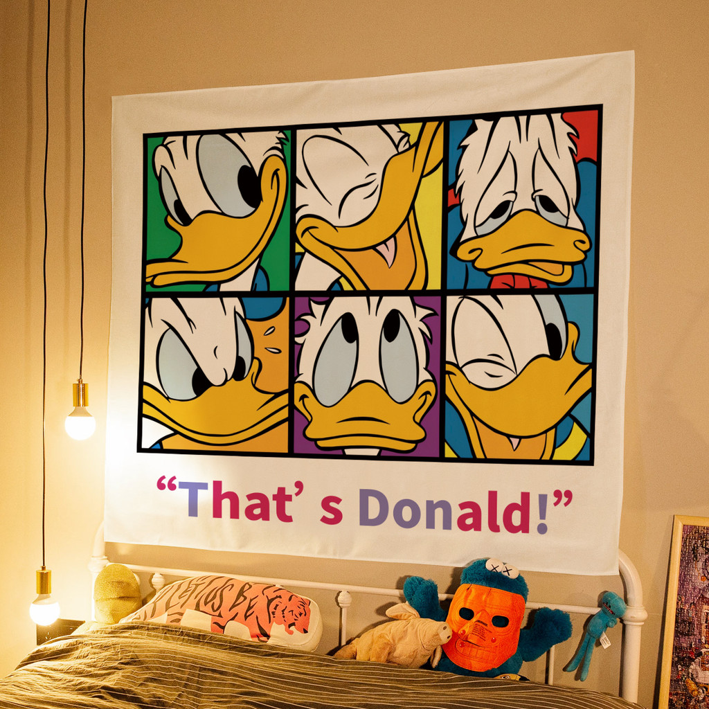 การ์ตูนมิกกี้แขวนผ้าน่ารักโดนัลด์ดั๊กมินนี่ห้องเด็กตกแต่งพื้นหลังผ้าห้องภาพพรมผนังผ้า - รูปที่ 3