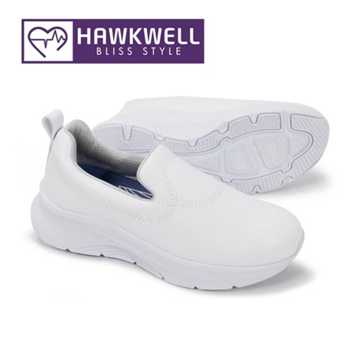 Hawkwell Women 's Slip On Arch Support รองเท ้ าพยาบาลรองเท ้ าทํางานกันลื ่ นน ้ ําหนักเบาสบาย