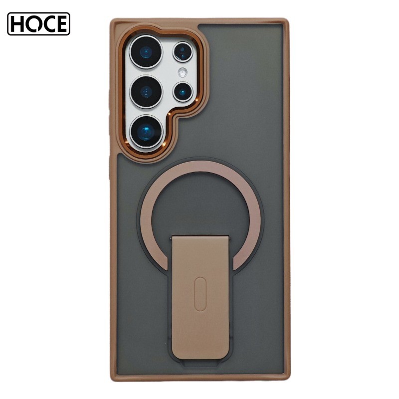 HOCE Bracket Matte Clear Magnetic Wireless Charging เคสโทรศัพท์สําหรับ Samsung Galaxy S26Ultra S25 S23Plus S24FE Hard TPU ฝาครอบกรณี