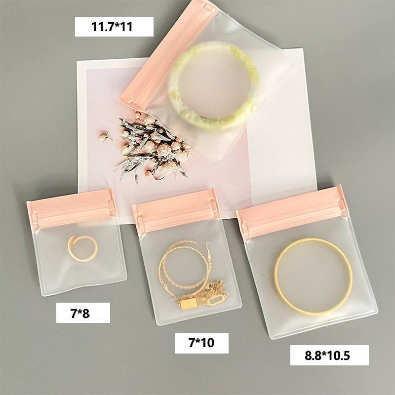 แฟชั่นสีชมพูกระเป๋าเก็บเครื่องประดับ Frosted ถุงบรรจุภัณฑ์เครื่องประดับสําหรับอุปกรณ์เสริม - รูปที่ 7