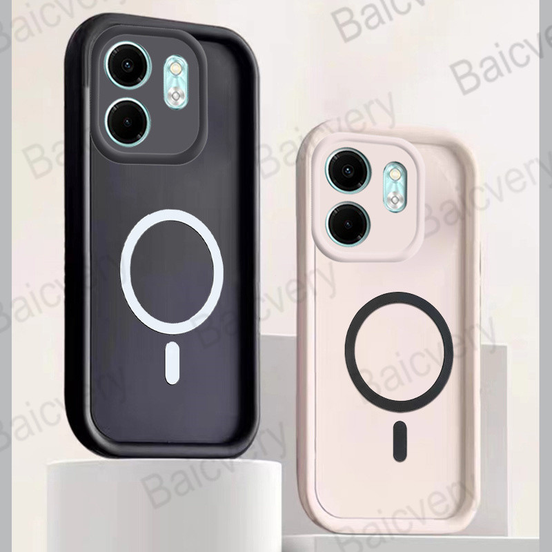 ปลอกสําหรับ Infinix Smart 9 X6532 Hot 50i X6531 X6531B Soft TPU ฝาหลังพร้อมสติกเกอร์แม่เหล็ก