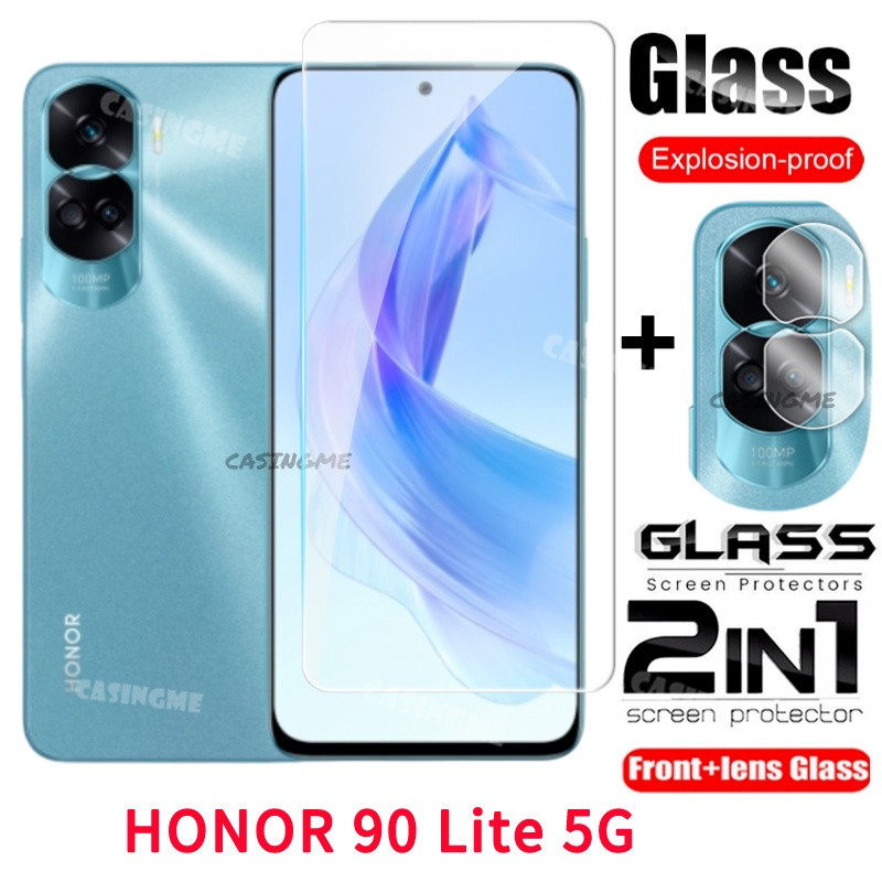 Honor 90 Lite 5G 2023 ฟิล์มกระจกนิรภัยกันรอยหน้าจอ พร้อมเลนส์กล้อง สําหรับ Honor90Lite 90Lite 5G 2023