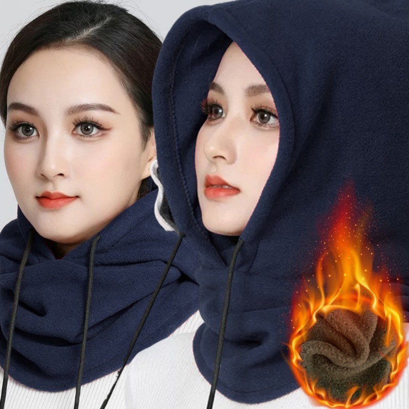 Thicken Thermal Polar-flece Balaclava - หมวกคอคลุมด้วยผ้าเชือก - หมวกขี่จักรยานกันลมกลางแจ้ง - หมวกหน้ากากผ้าพันคอชิ้นเดียว - หมวกมาส์กหน้าฤดูหนาวที่อบอุ่น - สําหรับเล่นสกีเดินป่า