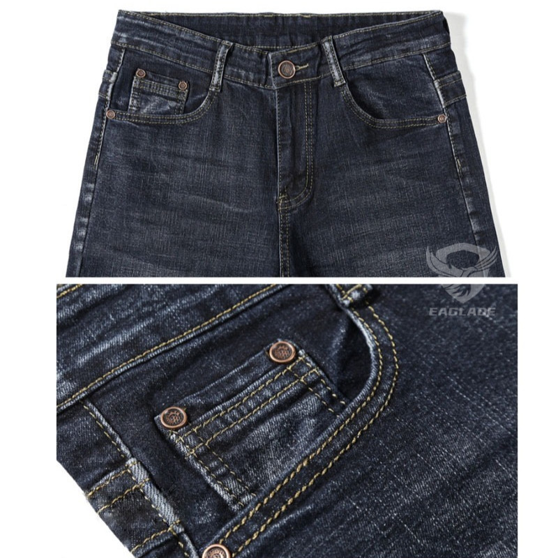 Eaglade กางเกงยีนส์ผ้ายืดลําลองสีน้ําเงินเข้ม 816 C03
