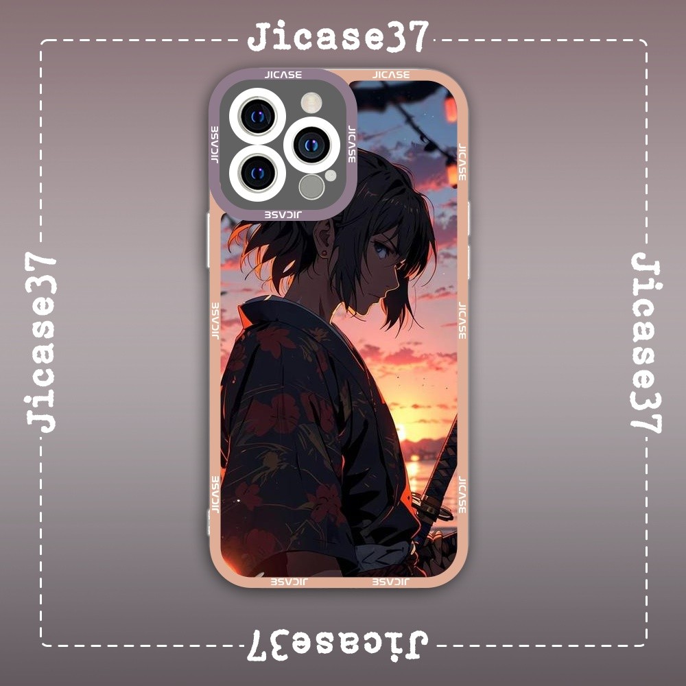 Samsung Xiaomi Oppo Anime Chainsaw man Demon Hunter Square Edge เคส iPhone