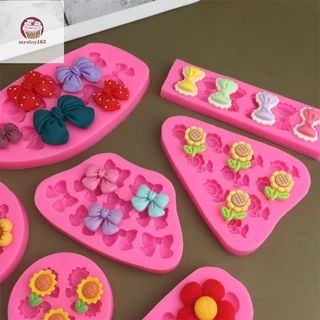 [12h Ship]Myoloy น่ารักการ์ตูนดอกไม้ Bow Bee Fondant แม่พิมพ์ซิลิโคน DIY Cupcake Fondant เค้กตกแต่งช็อกโกแลต Candy เบเกอรี่แม่พิมพ์ TH