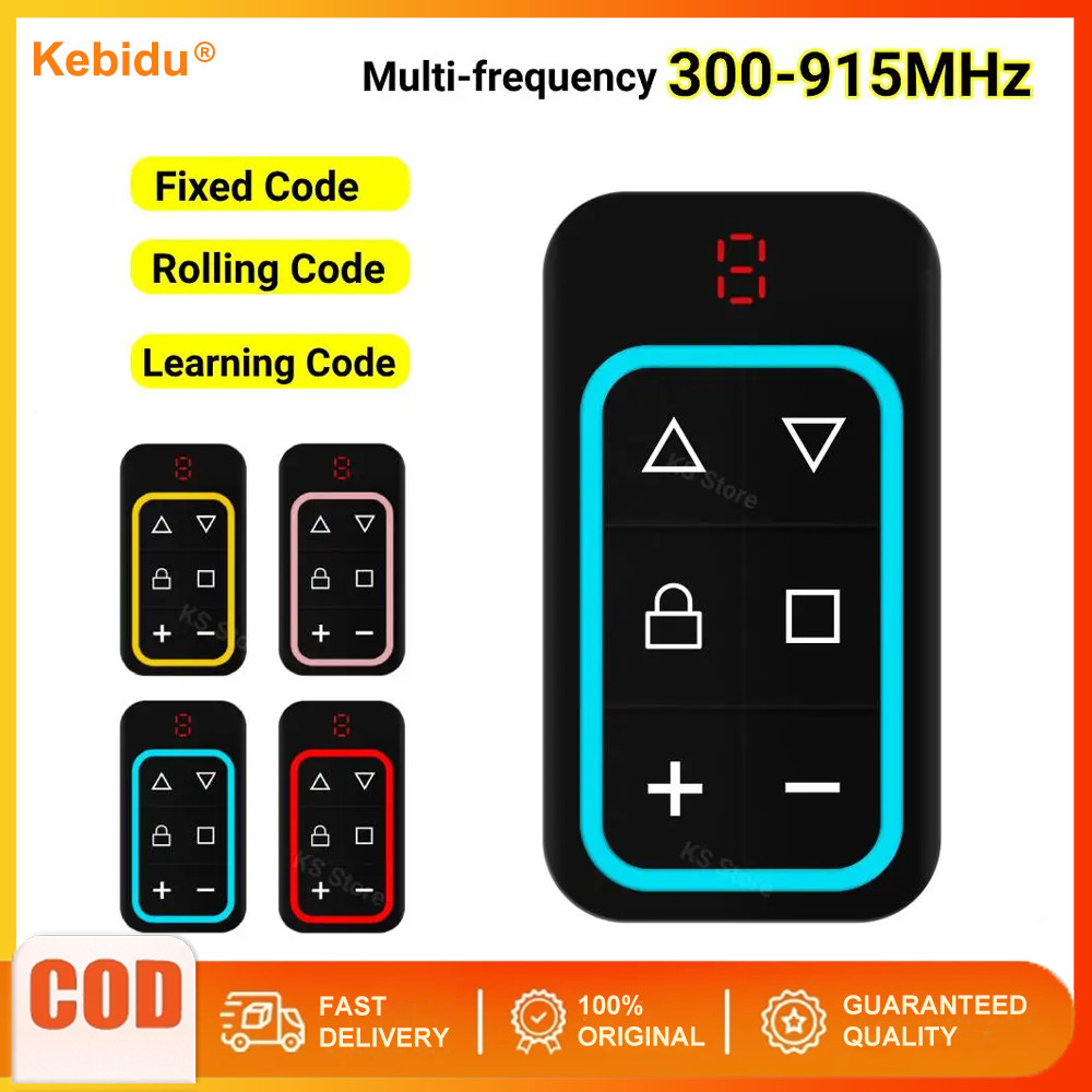 (หุ่นไทยพร้อม) 300-915mhz ประตูโรงรถรีโมทคอนโทรลชาร์จ Multi-ความถี่รหัส Grabber Clone Gate Key Fob Command เครื่องส่งสัญญาณมือ