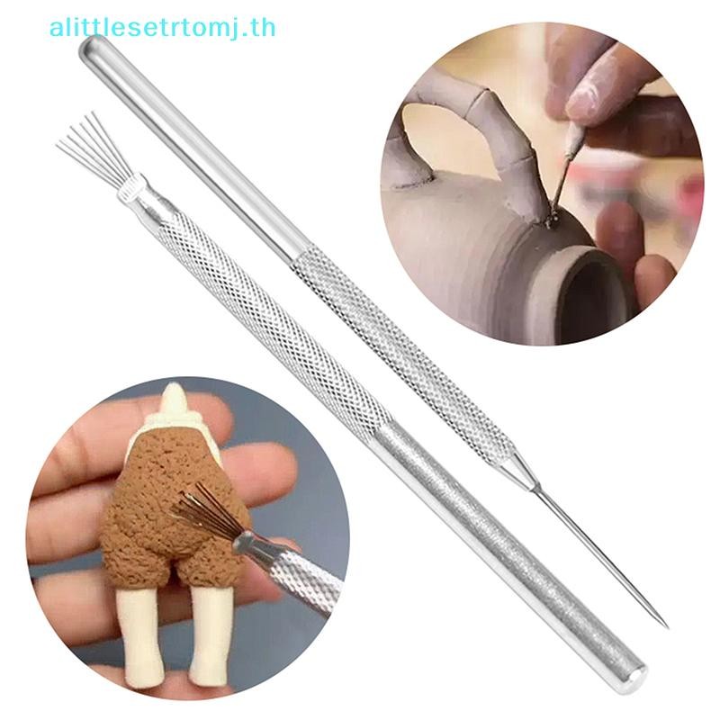 Alittlese 7 Pin ลวดเนื้อเซรามิค Polymer Clay Sculpting เครื่องมือ DIY การสร้างแบบจําลอง แปรง อุปกรณ์เสริมสําหรับเค้ก