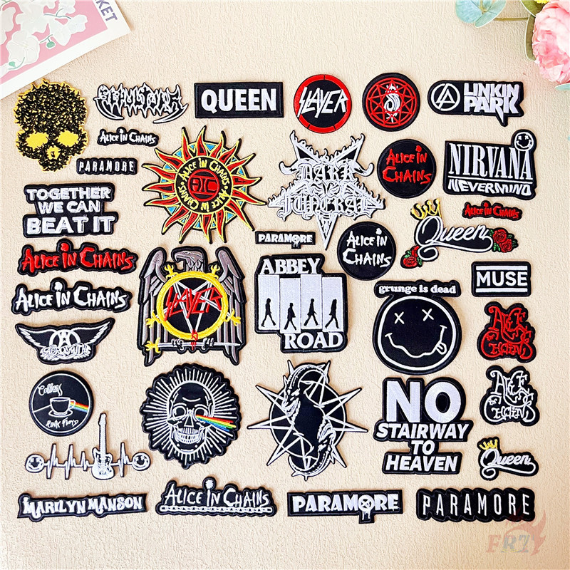 RocknRoll Art Iron-On Patch สำหรับ Mixed Rock Band - 1 ชิ้น DIY เย็บบนเสื้อได้ง่ายๆ