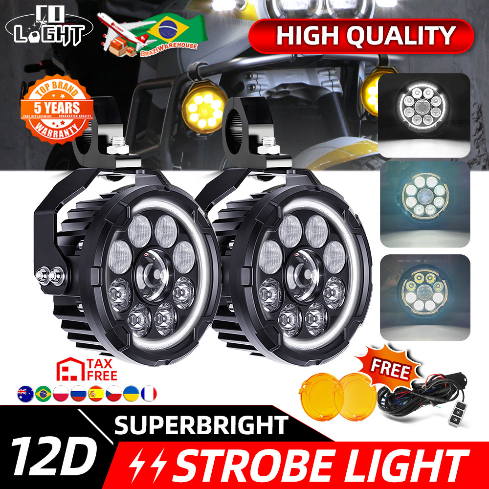 2PCS 4.5 นิ้วไฟ LED ทํางาน Spotlight หมอกขับรถสําหรับ BMW R1200GS R1250GS F800 F850 F900 รถจักรยานยนต์ SUV ATV UTV รถบรรทุกกันน้ําไฟหน้ารถจักรยานยนต์