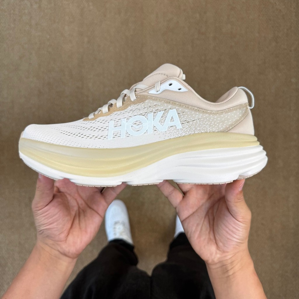 HOKA ONE ONE Bondi 8 สําหรับผู้ชายและผู้หญิงรองเท้าวิ่งมืออาชีพกลางแจ้งระบายอากาศดูดซับแรงกระแทก