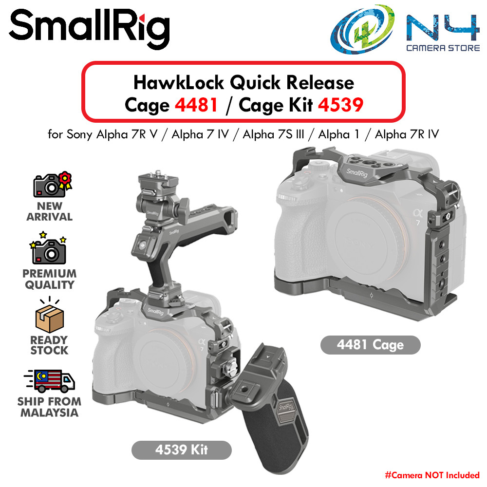 SmallRig HawkLock Quick Release Advanced Cage Kit สําหรับ SONY ALPHA 7R V / 7 IV / 7S III Cage Kit [