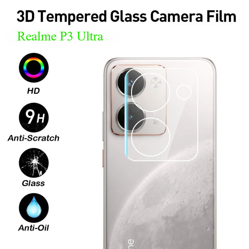3 ชิ้น 3D กล้องเลนส์ป้องกันฟิล์มสําหรับ Realme P3 Ultra P3Ultra Realme P3 P 3 RealmeP3 5G 2025 กระจกนิรภัยโปร่งใสเต็มรูปแบบป้องกันปกหลัง