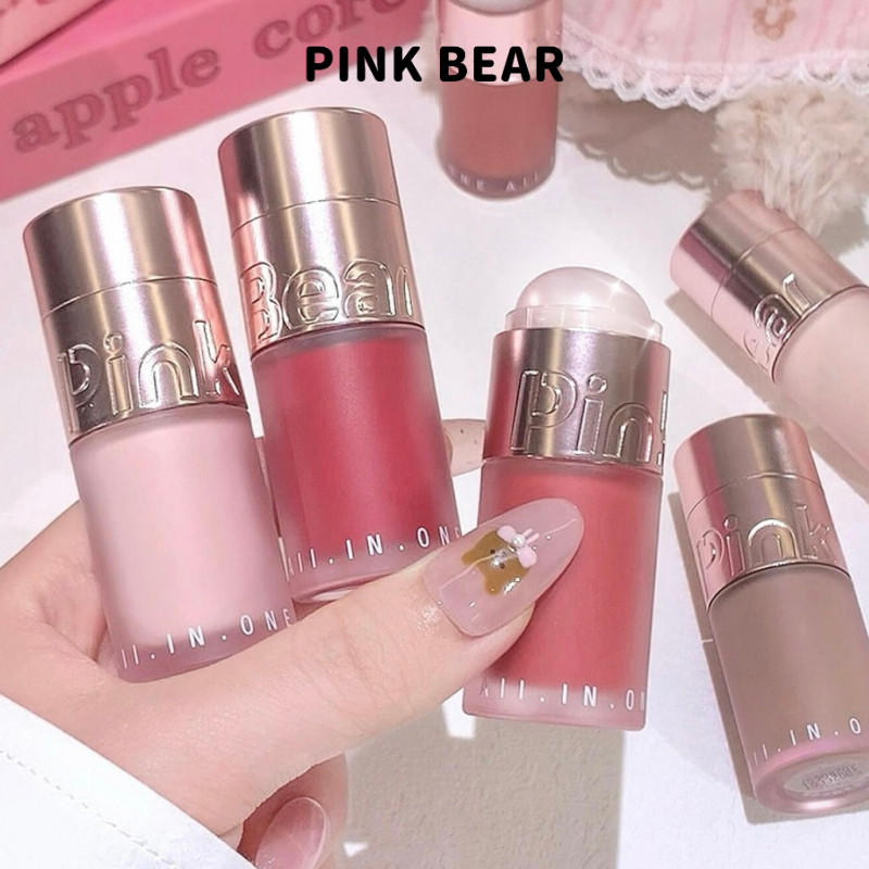 PINK BEAR ครีมอเนกประสงค์ ลิปกลอส บลัชออน กำมะหยี่น้ำ หนึ่งเมคอัพเต็ม