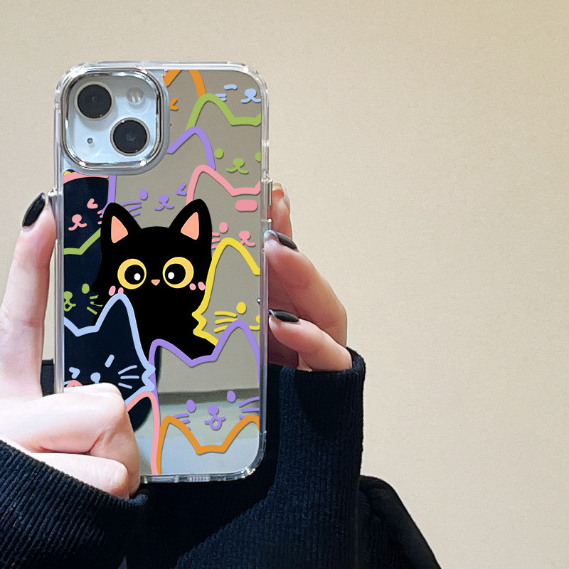 เคสโทรศัพท์กระจกเงา for iPhone 13 16 15 14 11 12 Pro Max 17 air เคสไอโฟน11 เปลือกป้องกันปุ่มชุบไฟฟ้าป้องกันการตก-JMCH
