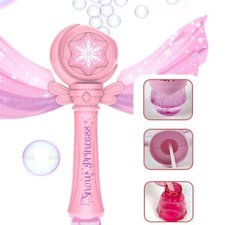 เทศกาลสงกรานต์ เด็ก Magic Bubble ของเล่นมือถืออินเทอร์เน็ตสาวคนดังเจ้าหญิงFairy ใหม่ร้อนรุ่นอัตโนมัติเป่า Bubbles Disney