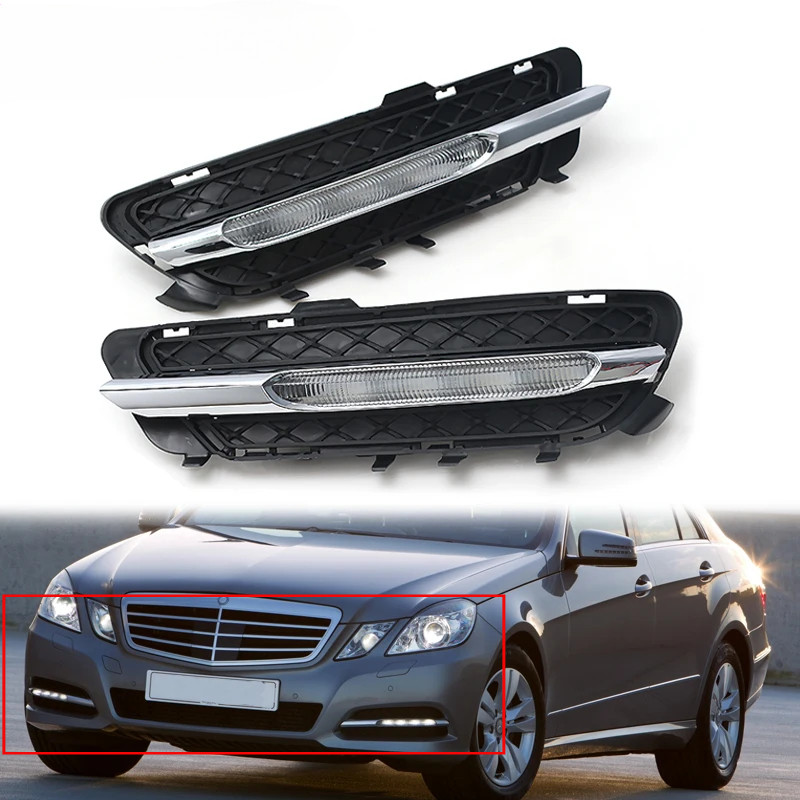 ไฟตัดหมอก LED DRL สําหรับ Mercedes-Benz W212 E250 E300 E350 2011-2013
