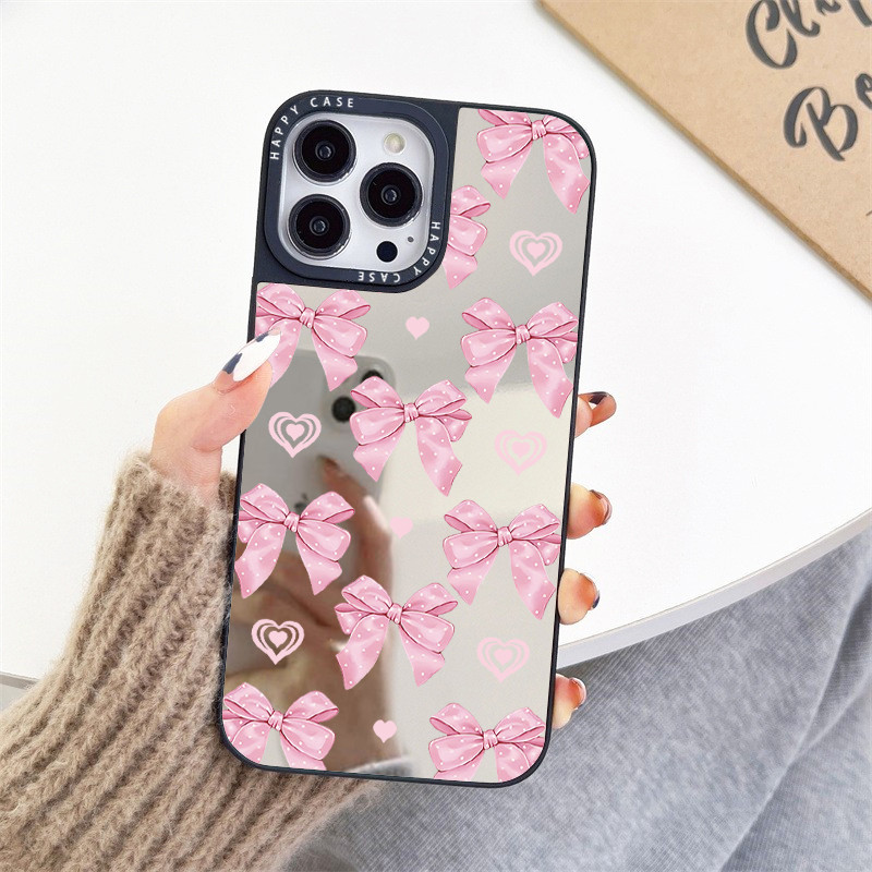 โบว์สีชมพูสร้อยข้อมือเคสโทรศัพท์สําหรับoppo A7 A5S A12S A11K A78 A79 A2 A96 A36 A76 A94 A54 F19 PRO 