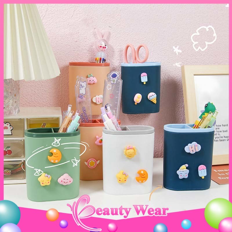 ดินสอและที่ใส่ปากกาตัวละคร ทําเอง เดสก์ท็อปที่ใส่ปากกามัลติฟังก์ชั่น BW 888