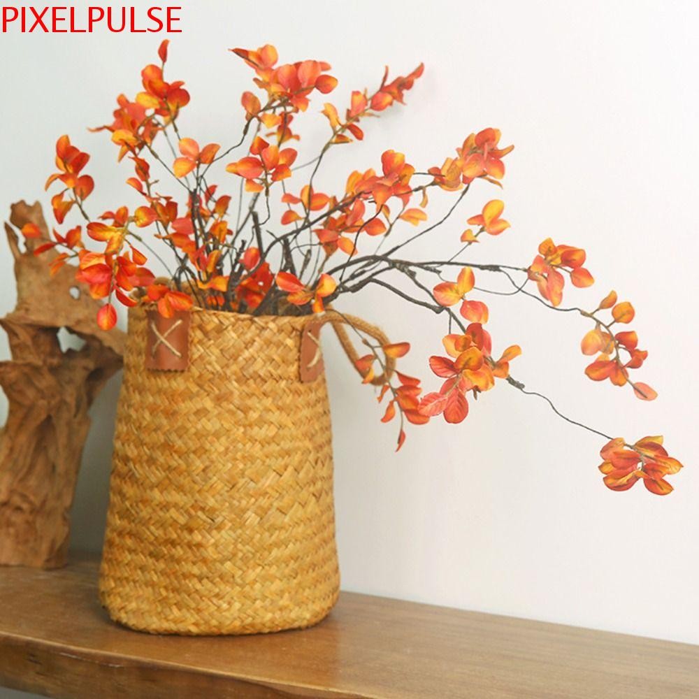 Pixelpulse ช่อดอกไม้พืชใบไม้ฤดูใบไม้ร่วง, ใบเมเปิ้ลประดิษฐ์ยาวย้อนยุค, ตกแต่งฤดูใบไม้ร่วง 59 ซม./90 ซม. Handmade Withered ปลอม Maple Leaf สาขาระเบียง