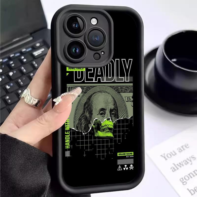 เหมาะสำหรับ IPhone 14 Pro Max 14 Plus 15 Plus 15 Pro กรณีโทรศัพท์ที่ดูดีเคส Artistic Dollar