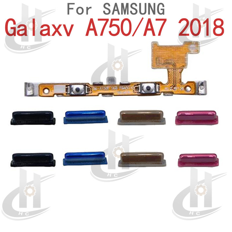 อะไหล่ทดแทน ปุ่มปรับระดับเสียง ปุ่มขึ้นลงด้านข้าง พร้อมสาย Flex สําหรับ Samsung Galaxy A750 / A7 2018