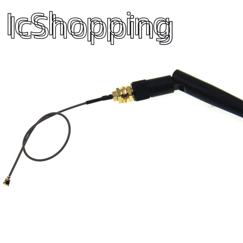 เสาอากาศ 2.4G โมดูล wifi บลูทูธแบบพับได้ เสาอากาศ ZigBee SMA ถึงสายป้อน IPEX เสาอากาศ 2.4GHz