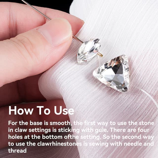 Qiao 50 ชิ้นผสมรูปร่างแก้วคริสตัล Rhinestone Claw Flatback กาวใสบน/Sew บนหินงานแต่งงาน DIY อุปกรณ์เสริม