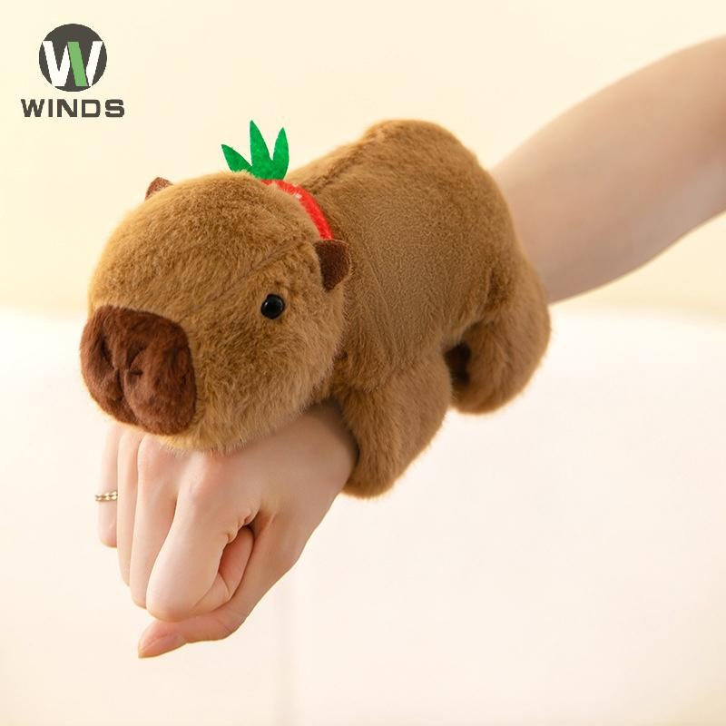 Ods Capybara ตุ๊กตาตุ๊กตา Clap วงกลมของเล่น Slap Snap Wrap สายรัดข้อมือสร้อยข้อมือ Fluffy Capybara มือแหวนสนุกวงกลมเด็กของขวัญ OD