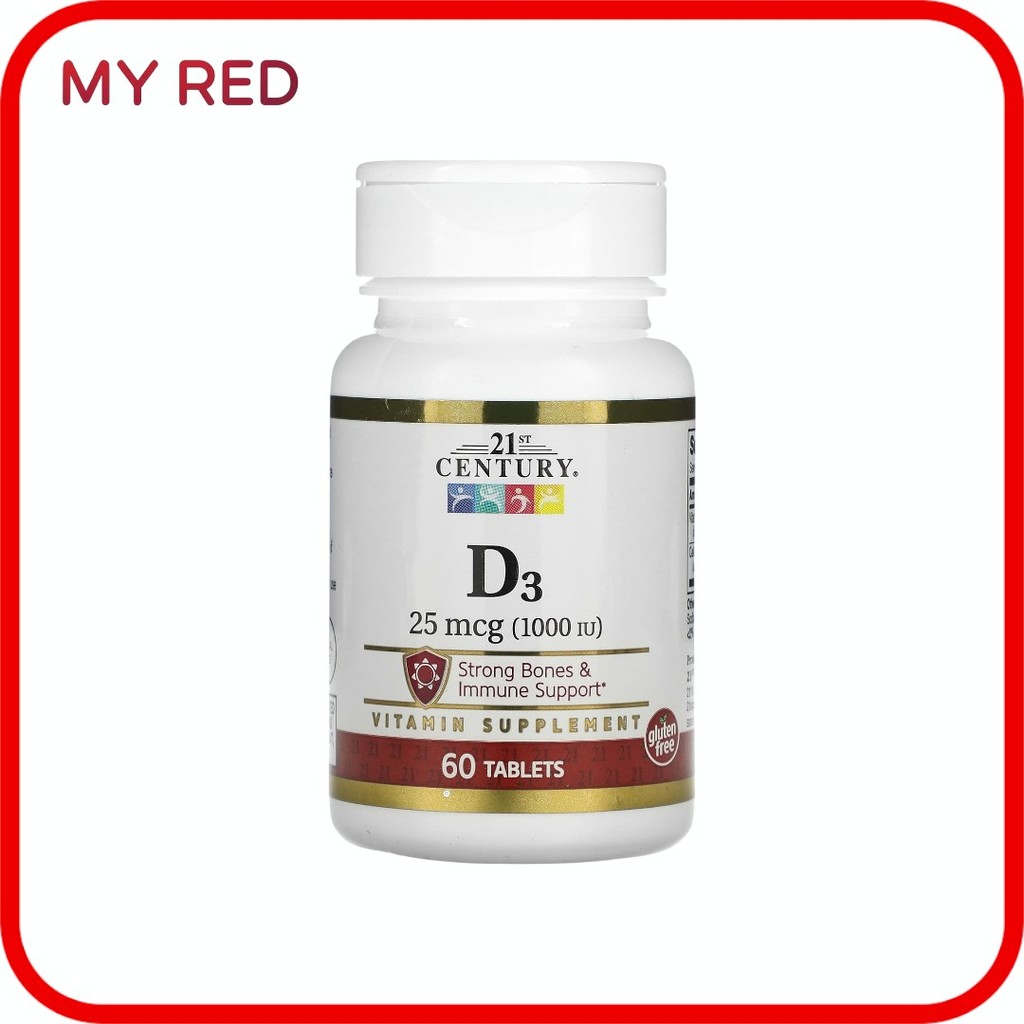 21st Century, D3, 25 mcg (1,000 IU) 60 Tablets