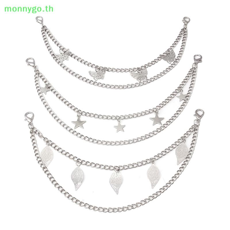 Monnygo Multi-layer Metal Chain strap DIY บุคลิกภาพ Heart Star จี้กระเป๋าสะพายสายโซ่ TH - รูปที่ 3
