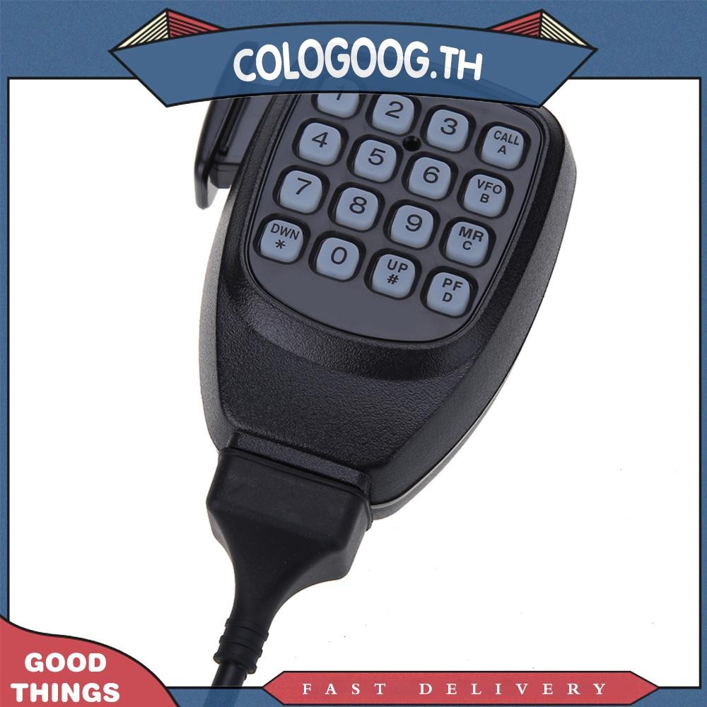 [colog.th] ไมโครโฟนมือสีดําไมโครโฟน DTMF 16 คีย์สําหรับ Kenwood TK-686 780 862 863G วิทยุติดรถยนต์