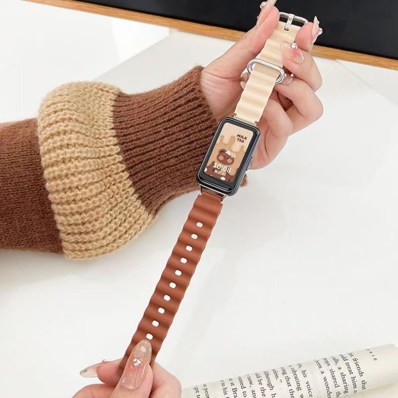 สายรัดกีฬาสําหรับ Huawei Band 9 10 11 Pro สร้อยข้อมือซิลิโคนอ่อนนุ่มสายรัดข้อมือกีฬาสําหรับ Huawei Band 8 /8NFC Watchband – โปรปัง