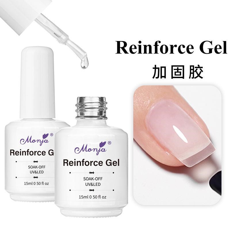 เจลยาทาเล็บเพื่อการทํางาน ใส Base Coat/top Coat เบสโค้ท/ท็อปโค้ท/Builder เบสโค้ทกาวส่องไฟ 15ml MONJA - รูปที่ 3