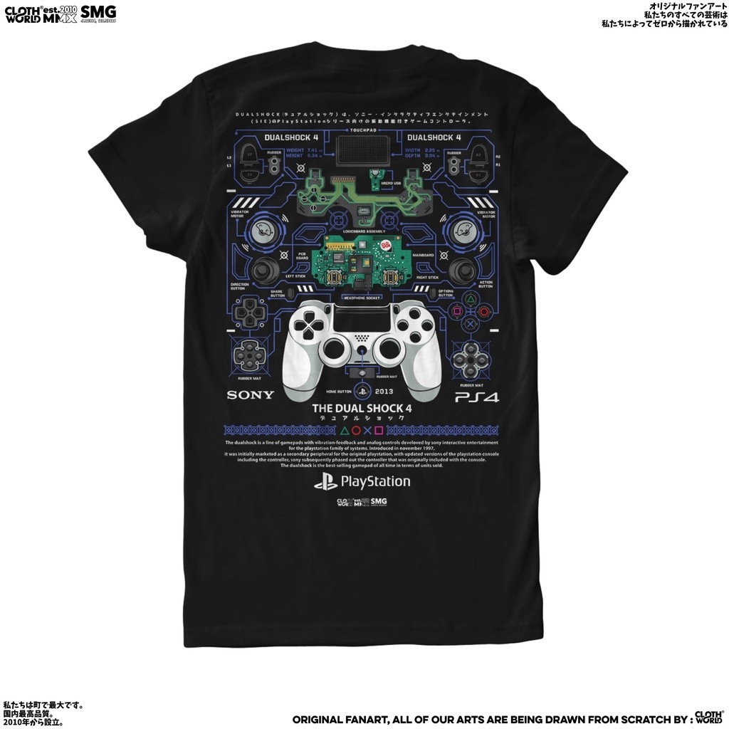 S-5XL Clowor Ps4 Playstation Dualshock 4 Controller Teardown เสื้อยืด