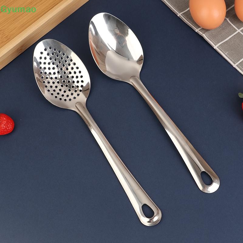 [Gyu] 1 PC ช้อนกรองสแตนเลสกระชอนครัวช้อนกรองอาหาร Scoop Perforated Skimmer กระชอน TH