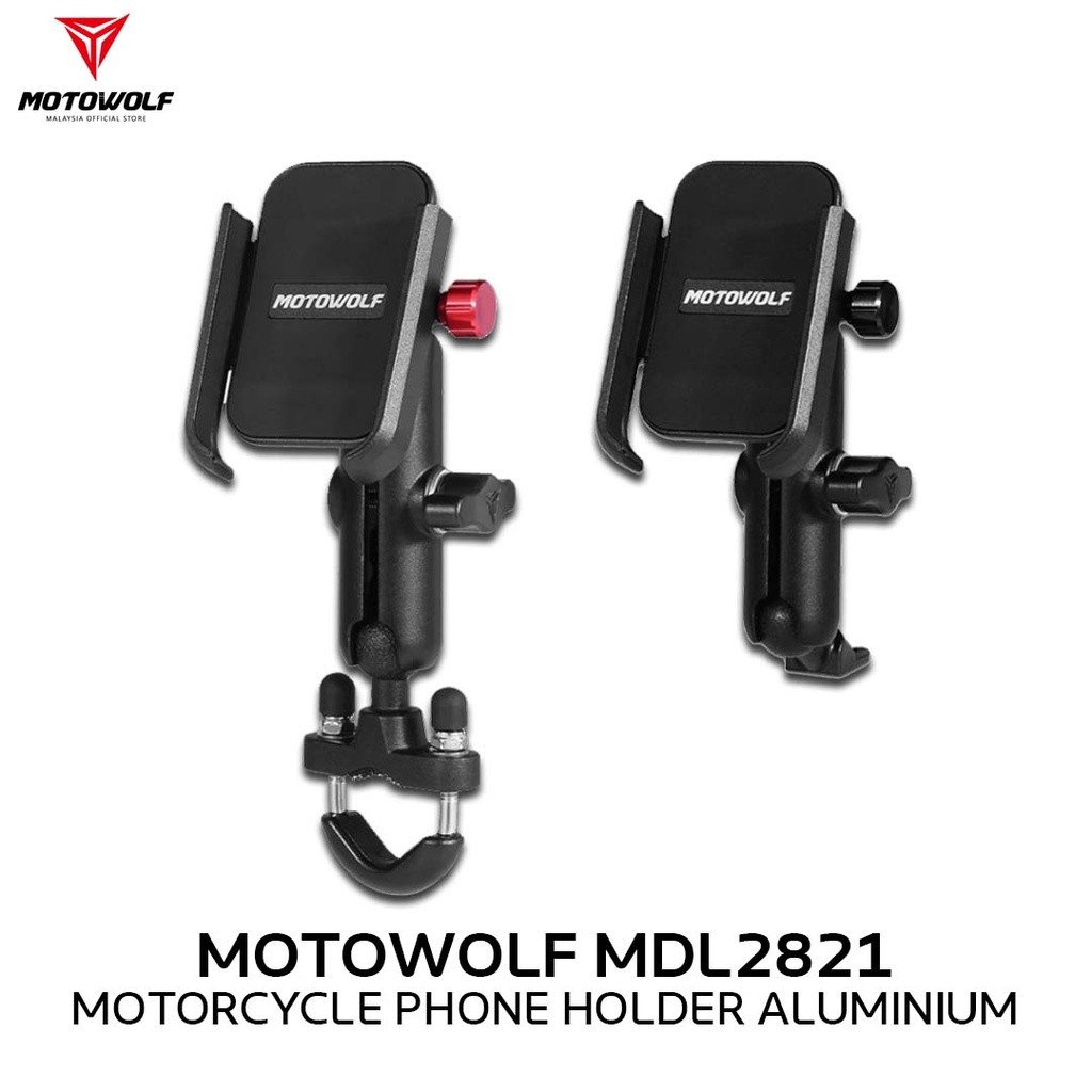 Motowolf ที่วางโทรศัพท์มอเตอร์ไซค์ Aluminium MDL2821 สีดํา Universal Motorcycle