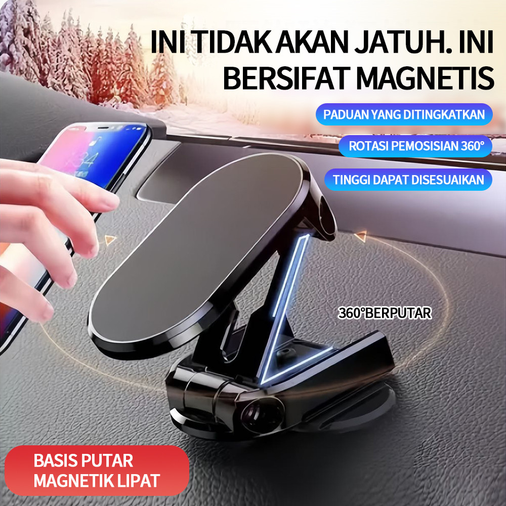 มินิ720พับแดชบอร์ดหมุนรถผู้ถือ° โทรศัพท์ติดรถยนต์ HP Magnet