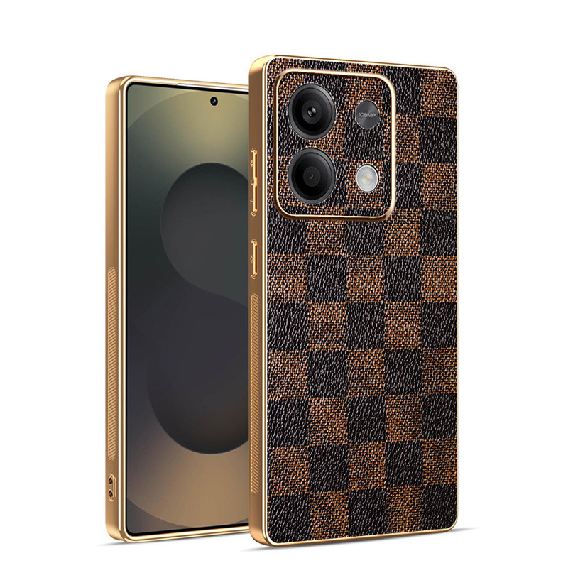 สําหรับ Redmi Note 13 5G, ไม่ใช่สําหรับ 4G, เคสโทรศัพท์ลายหนังระดับไฮเอนด์คลาสสิก, เคสป้องกันขอบด้วยไฟฟ้า