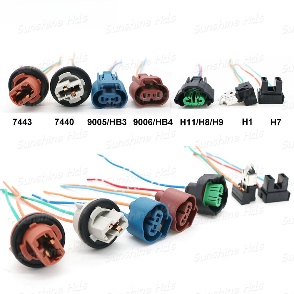 รถ LED ซ็อกเก็ต T20 7440 w21w 7443 w21/5 W H11 H8 H9 9006 HB4 9005 Hb3 LED หญิงอะแดปเตอร์สําหรับหมอก