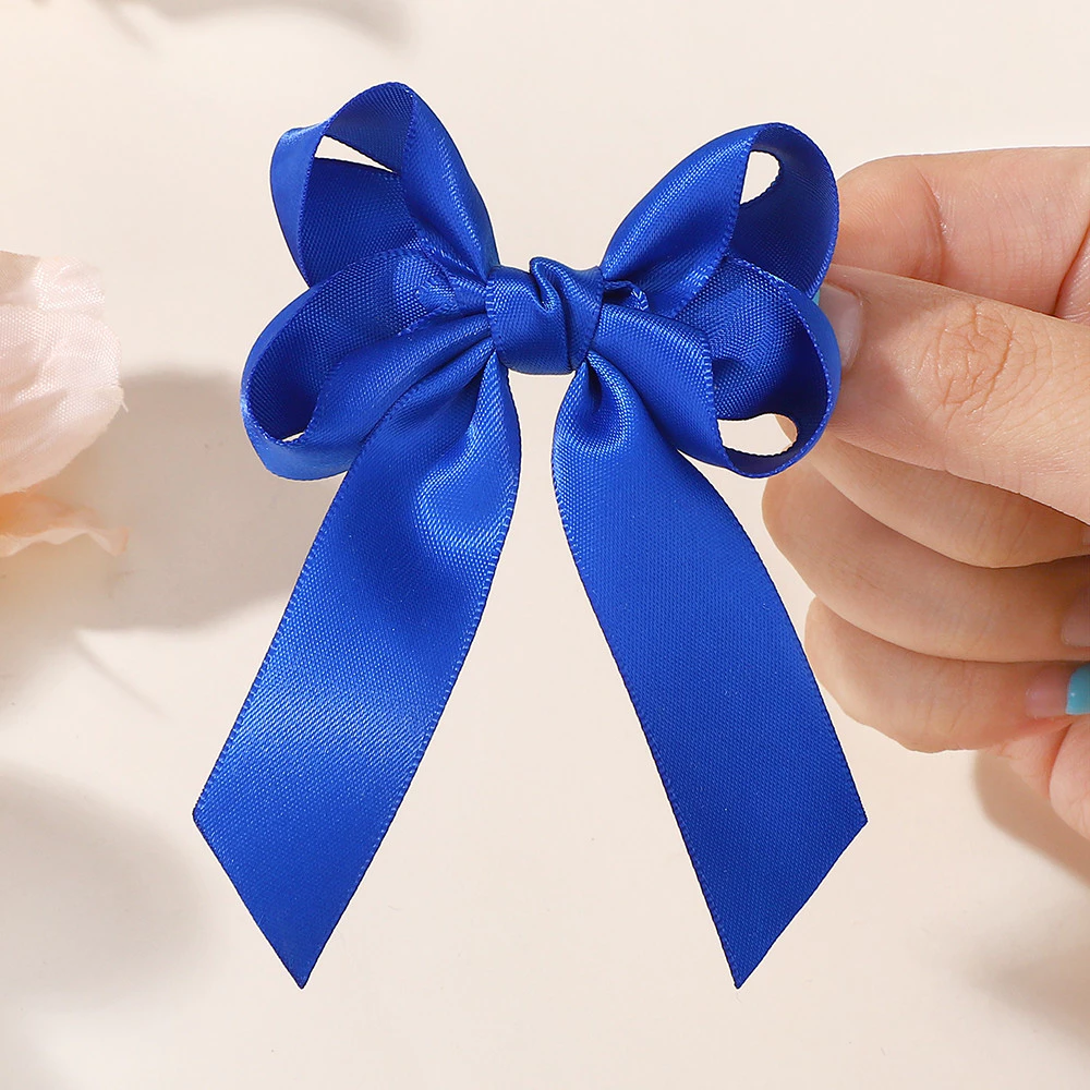 2 ชิ้น/ล็อตคราบ Bowknot กิ๊บติดผมสําหรับสาวสีทึบริบบิ้น Bows Hairpins Hairgripe เด็ก Boutique ผู้หญิงอุปกรณ์เสริมผม thumbnail 5