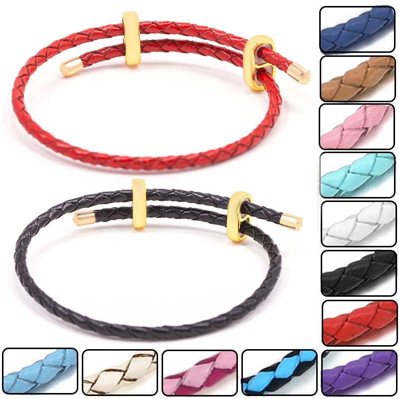 สร้อยข้อมือสุภาพสตรีจากเชือกหนังสีทอง หลายสี สไตล์คลาสสิก สวมได้ตลอดเวลา