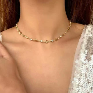 🍭ในไทยสร้อยคอผู้หญิง 📌ขายแยก📌ข้อมือ Bohemia HeartLove Choker 18k Gold Plated Vintage Beach เครื่องประดับของขวัญ N211