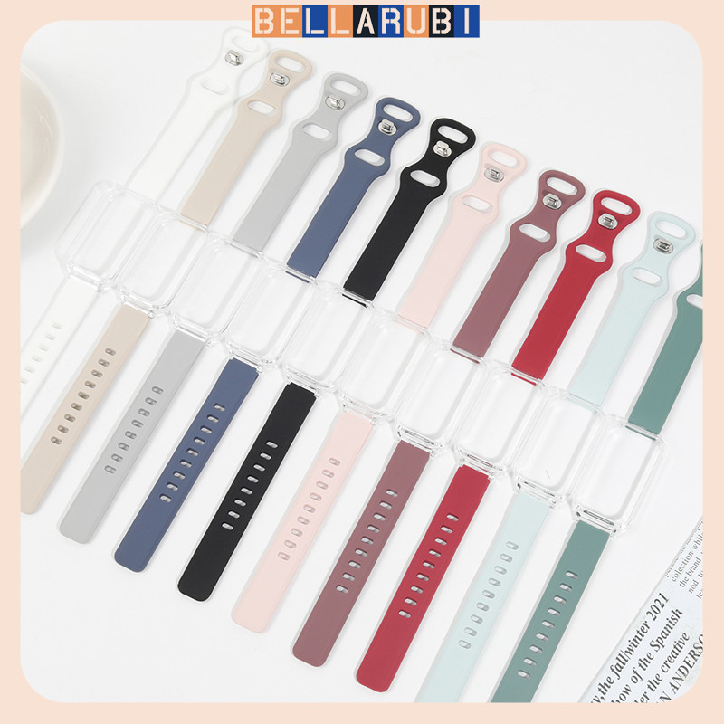 สายซิลิโคนกรณีโปร่งใส for Xiaomi Mi Band 9 8 Active ยางอ่อนปรับได้วงหน้าจอป้องกันคอมพิวเตอร์แข็ง for Redmi Band 3 2