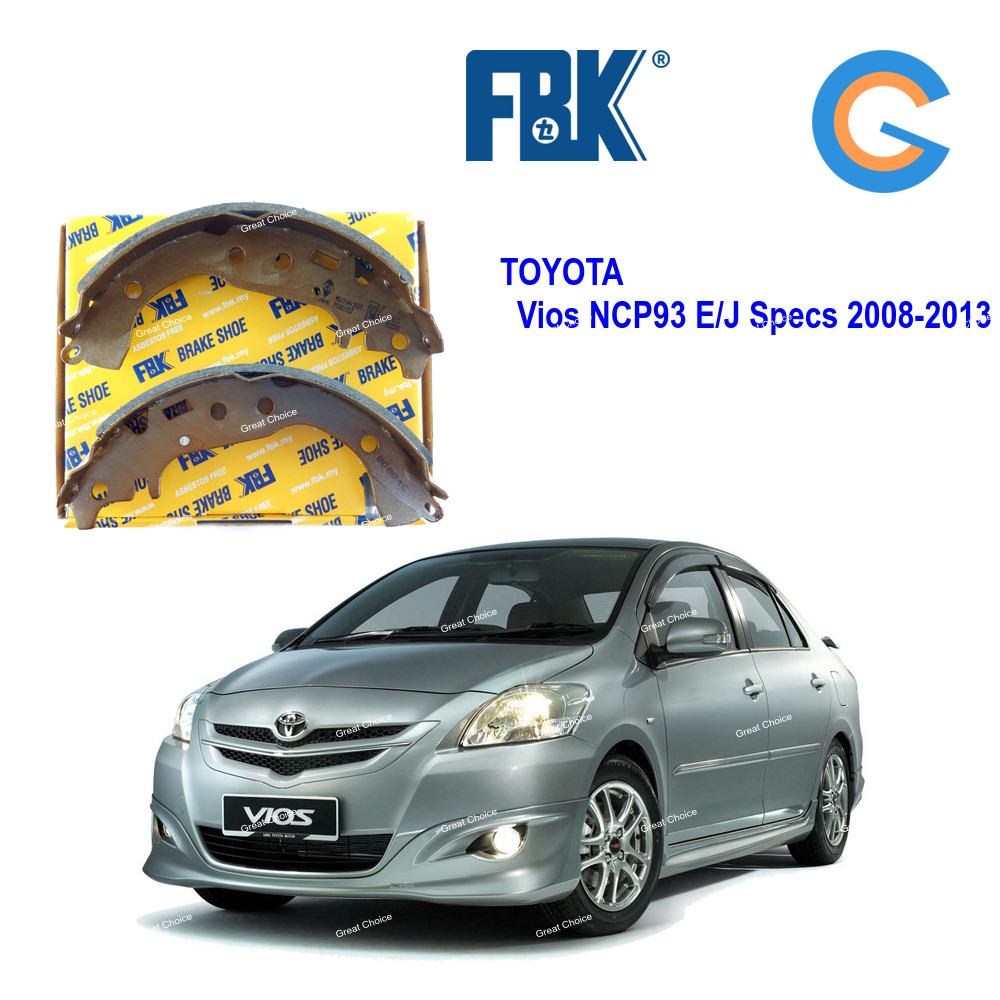 FBK Vios NCP93 NCP150 E/J Specs ด้านหลัง (Belakang) ผ้าเบรค Kasut TOYOTA FK2383