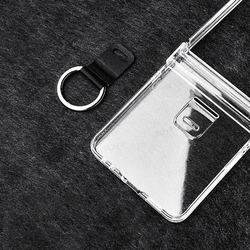 transparent shell with ring For Samsung Galaxy Z Flip 7 5G ZFlip7 zFlip Flip7 Casing whit hinge ราคา ถูกที่สุด ดีลบีเคเค แกลเลอรีภาพที่ 5