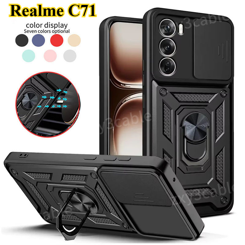 ปลอกสําหรับRealme C71 4G 2025 สไลด์กล้องเลนส์ป้องกันกรณีสําหรับRealmeC71 C 71 RMX5303 เกราะกันกระแทก