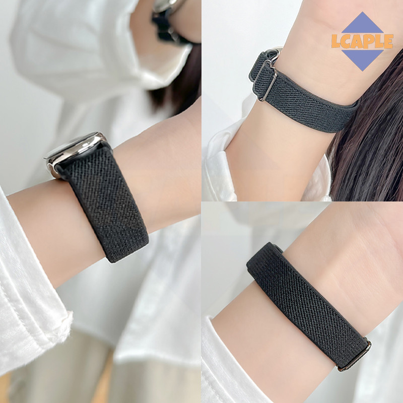 สายรัดไนลอน Scrunchie สำหรับ for Xiaomi Mi Band 10 NFC กีฬา สายรัดยืดหยุ่นสำหรับ for Smartwatch Mi B