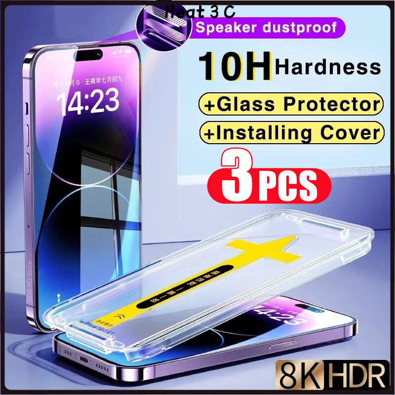 (ความร้อน 3C) 3 ชิ้น 9H แก้วสําหรับ iPhone 16 16E 17 Air 15 14 13 12 11 Pro XS Max X XR 6 6S 7 8 Plu