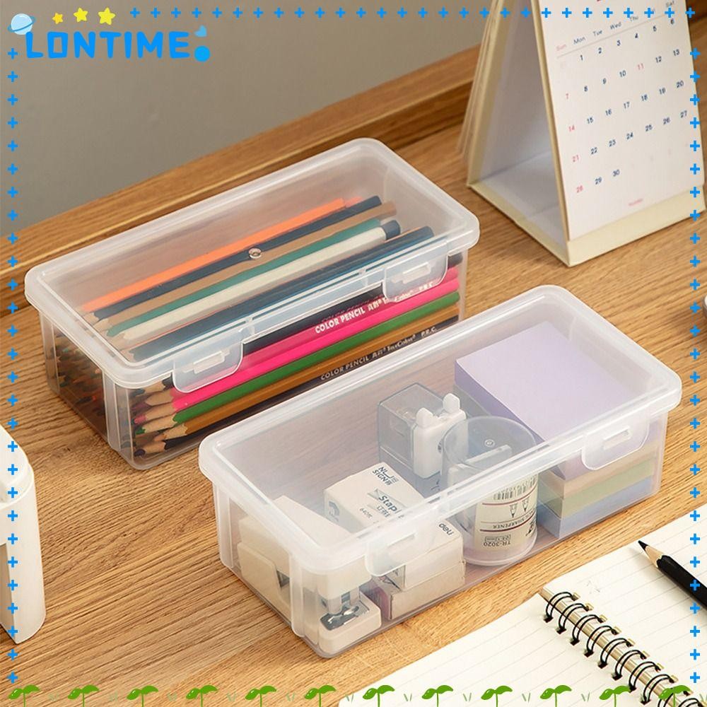 LONTIME เครื่องเขียนโปร่งใส Desktop Organizer ดินสอความจุขนาดใหญ่